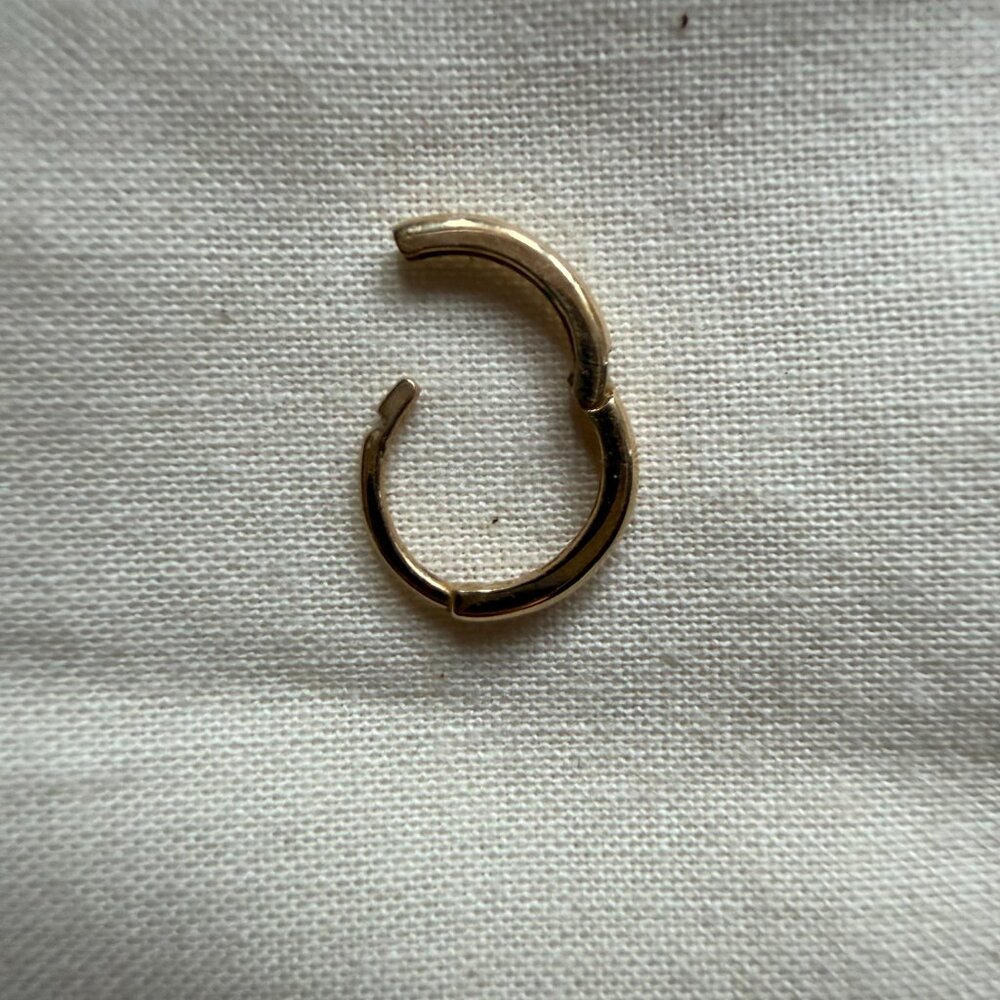 Mejuri 10K Gold Mini Hoop - Picture 3 of 4